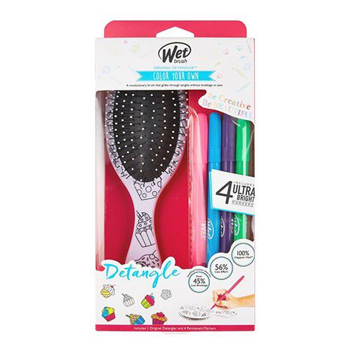 WETBRUSH COLOR YOUR OWN OVALUS PLAUKŲ ŠEPETYS SU FLOMASTERIAIS